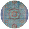 Piper Looms Chantille Global ACN2159 Teal Machine Washable Area Rug Round Main Image