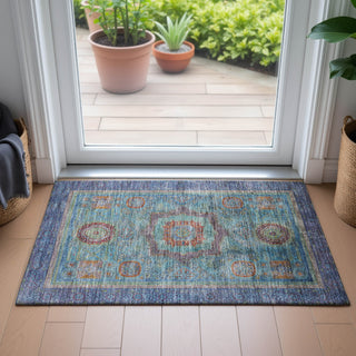 Piper Looms Chantille Global ACN2159 Teal Machine Washable Area Rug Scatter Lifestyle Image Feature