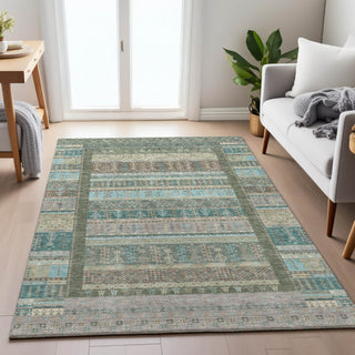 Piper Looms Chantille Stripes ACN2160 Aloe Machine Washable Area Rug Lifestyle Image Feature