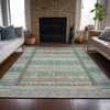 Piper Looms Chantille Stripes ACN2160 Aloe Machine Washable Area Rug Lifestyle Image Feature