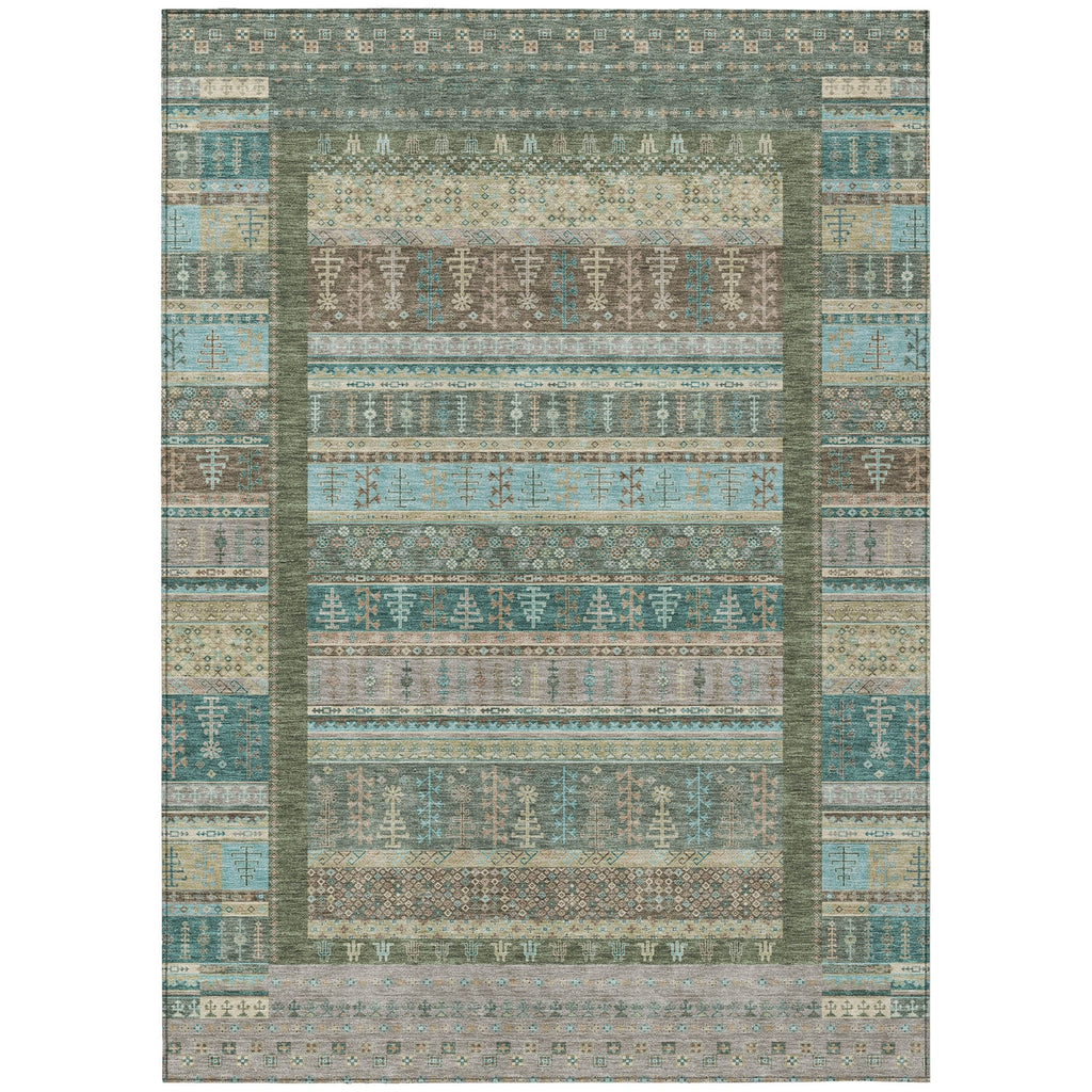 Piper Looms Chantille Stripes ACN2160 Aloe Machine Washable Area Rug main image