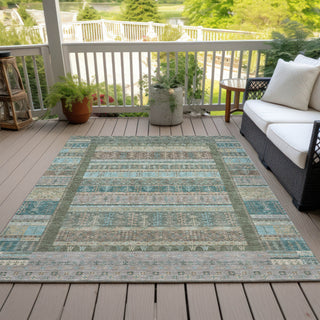 Piper Looms Chantille Stripes ACN2160 Aloe Machine Washable Area Rug Outdoor Lifestyle Image Feature