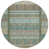 Piper Looms Chantille Stripes ACN2160 Aloe Machine Washable Area Rug Round Main Image