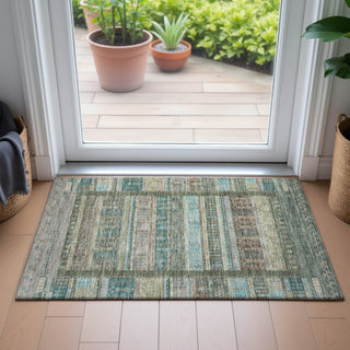 Piper Looms Chantille Stripes ACN2160 Aloe Machine Washable Area Rug Scatter Lifestyle Image Feature