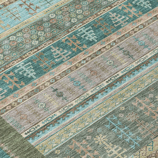 Piper Looms Chantille Stripes ACN2160 Aloe Machine Washable Area Rug Swatch Image