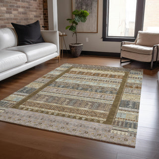 Piper Looms Chantille Stripes ACN2160 Brown Machine Washable Area Rug Lifestyle Image Feature