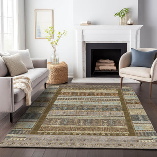Piper Looms Chantille Stripes ACN2160 Brown Machine Washable Area Rug Lifestyle Image Feature