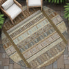 Piper Looms Chantille Stripes ACN2160 Brown Machine Washable Area Rug Round Outdoor Lifestyle Image Feature