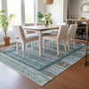 Piper Looms Chantille Stripes ACN2160 Emerald Machine Washable Area Rug Lifestyle Image Feature