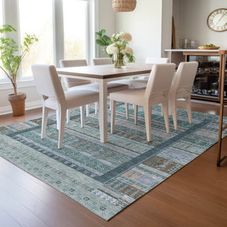 Piper Looms Chantille Stripes ACN2160 Emerald Machine Washable Area Rug Lifestyle Image Feature