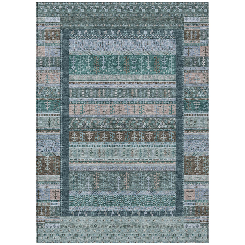 Piper Looms Chantille Stripes ACN2160 Emerald Machine Washable Area Rug main image