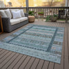 Piper Looms Chantille Stripes ACN2160 Emerald Machine Washable Area Rug Outdoor Lifestyle Image Feature