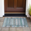 Piper Looms Chantille Stripes ACN2160 Emerald Machine Washable Area Rug Scatter Outdoor Lifestyle Image Feature