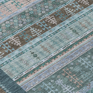 Piper Looms Chantille Stripes ACN2160 Emerald Machine Washable Area Rug Swatch Image