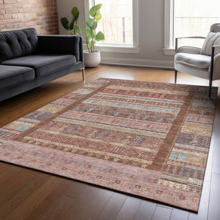 Piper Looms Chantille Stripes ACN2160 Paprika Machine Washable Area Rug Lifestyle Image Feature