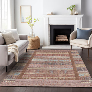Piper Looms Chantille Stripes ACN2160 Paprika Machine Washable Area Rug Lifestyle Image Feature