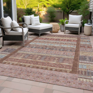 Piper Looms Chantille Stripes ACN2160 Paprika Machine Washable Area Rug Outdoor Lifestyle Image Feature