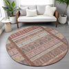 Piper Looms Chantille Stripes ACN2160 Paprika Machine Washable Area Rug Round Lifestyle Image Feature