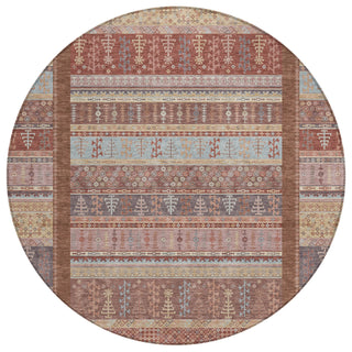 Piper Looms Chantille Stripes ACN2160 Paprika Machine Washable Area Rug Round Main Image
