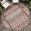 Piper Looms Chantille Stripes ACN2160 Paprika Machine Washable Area Rug Round Outdoor Lifestyle Image Feature