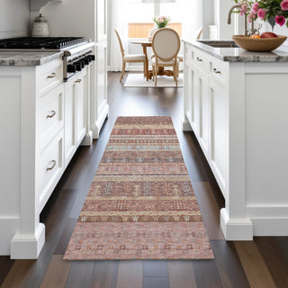 Piper Looms Chantille Stripes ACN2160 Paprika Machine Washable Area Rug Runner Lifestyle Image Feature