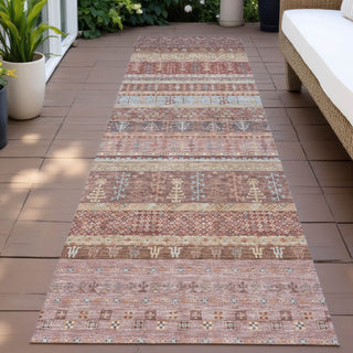 Piper Looms Chantille Stripes ACN2160 Paprika Machine Washable Area Rug Runner Outdoor Lifestyle Image Feature