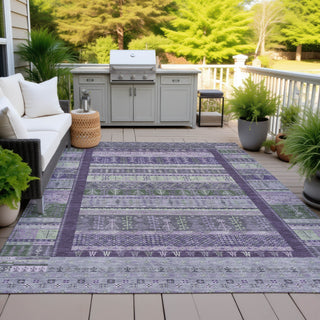 Piper Looms Chantille Stripes ACN2160 Purple Machine Washable Area Rug Outdoor Lifestyle Image Feature