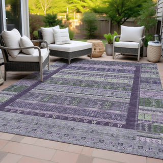 Piper Looms Chantille Stripes ACN2160 Purple Machine Washable Area Rug Outdoor Lifestyle Image Feature