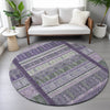 Piper Looms Chantille Stripes ACN2160 Purple Machine Washable Area Rug Round Lifestyle Image Feature