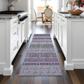 Piper Looms Chantille Stripes ACN2160 Purple Machine Washable Area Rug Runner Lifestyle Image Feature