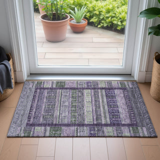Piper Looms Chantille Stripes ACN2160 Purple Machine Washable Area Rug Scatter Lifestyle Image Feature