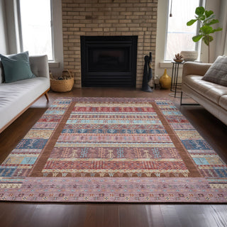 Piper Looms Chantille Stripes ACN2160 Red Machine Washable Area Rug Lifestyle Image Feature
