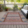 Piper Looms Chantille Stripes ACN2160 Red Machine Washable Area Rug Outdoor Lifestyle Image Feature