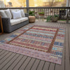 Piper Looms Chantille Stripes ACN2160 Red Machine Washable Area Rug Outdoor Lifestyle Image Feature