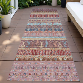 Piper Looms Chantille Stripes ACN2160 Red Machine Washable Area Rug Runner Outdoor Lifestyle Image Feature