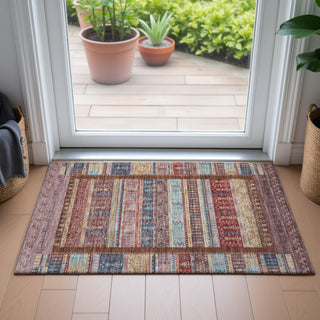 Piper Looms Chantille Stripes ACN2160 Red Machine Washable Area Rug Scatter Lifestyle Image Feature