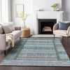 Piper Looms Chantille Stripes ACN2160 Teal Machine Washable Area Rug Lifestyle Image Feature