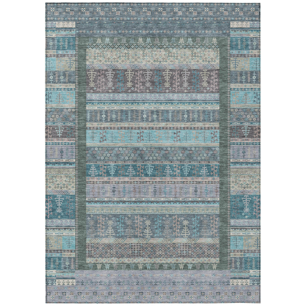Piper Looms Chantille Stripes ACN2160 Teal Machine Washable Area Rug main image