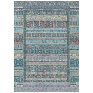 Piper Looms Chantille Stripes ACN2160 Teal Machine Washable Area Rug main image