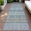 Piper Looms Chantille Stripes ACN2160 Teal Machine Washable Area Rug Runner Outdoor Lifestyle Image Feature
