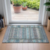 Piper Looms Chantille Stripes ACN2160 Teal Machine Washable Area Rug Scatter Lifestyle Image Feature