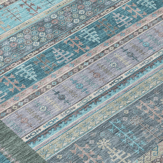 Piper Looms Chantille Stripes ACN2160 Teal Machine Washable Area Rug Swatch Image