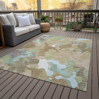 Piper Looms Chantille Modern ACN2161 Beige Machine Washable Area Rug Outdoor Lifestyle Image Feature