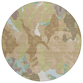 Piper Looms Chantille Modern ACN2161 Beige Machine Washable Area Rug Round Main Image