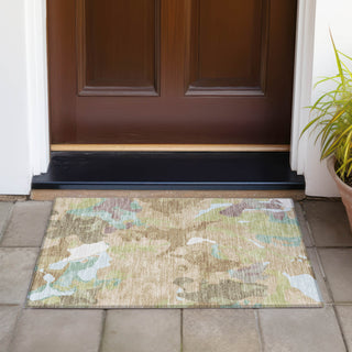 Piper Looms Chantille Modern ACN2161 Beige Machine Washable Area Rug Scatter Outdoor Lifestyle Image Feature