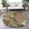 Piper Looms Chantille Modern ACN2161 Brown Machine Washable Area Rug Round Lifestyle Image Feature