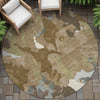 Piper Looms Chantille Modern ACN2161 Brown Machine Washable Area Rug Round Outdoor Lifestyle Image Feature