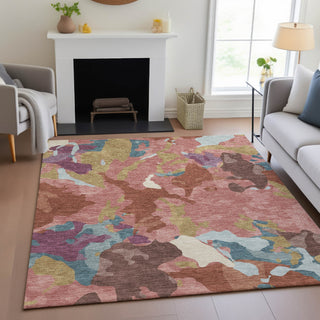 Piper Looms Chantille Modern ACN2161 Pink Machine Washable Area Rug Lifestyle Image Feature