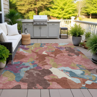 Piper Looms Chantille Modern ACN2161 Pink Machine Washable Area Rug Outdoor Lifestyle Image Feature