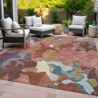 Piper Looms Chantille Modern ACN2161 Pink Machine Washable Area Rug Outdoor Lifestyle Image Feature